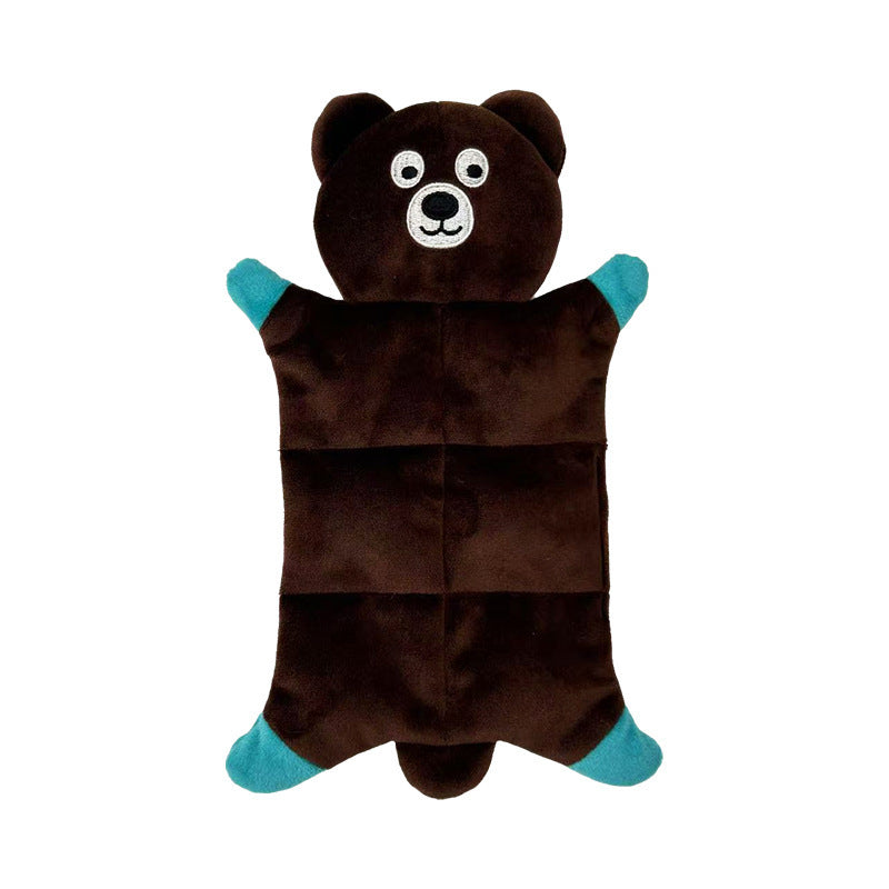 Stuffing-Free Plush Dog Toy–Squeaky Bite-Resistant Animal Chew Toy