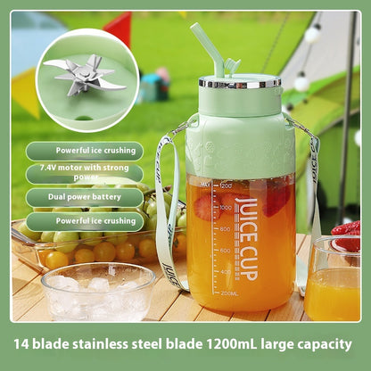 1200ml Portable Juicer Bottle–Rechargeable Personal Blender for Smoothies & Fresh Juice