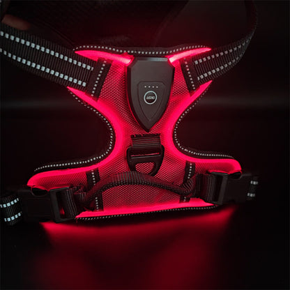 USB Rechargeable LED Dog Harness & Leash Set–Reflective Safety Harness For Night Walks