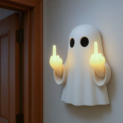 Glow-in-the-Dark Halloween Ghost Decoration – LED Resin Ornament
