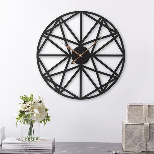 European Vintage Wrought Iron Wall Clock–Large Silent Decorative Wall Clock for Living Room & Home Décor