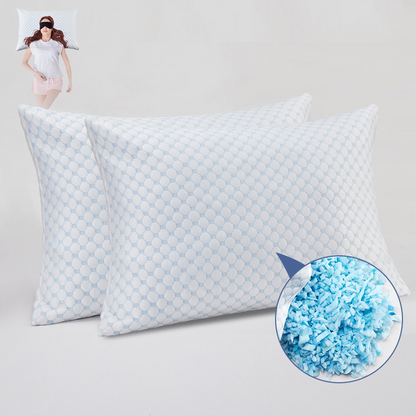 Shredded Memory Foam Pillow–Adjustable Cooling Bed Pillow for Neck & Shoulder Support, Side Sleeper Ergonomic Pillow