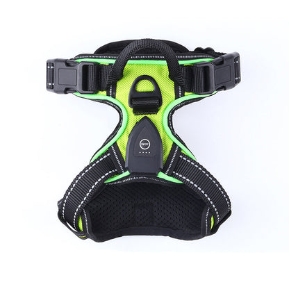 USB Rechargeable LED Dog Harness & Leash Set–Reflective Safety Harness For Night Walks