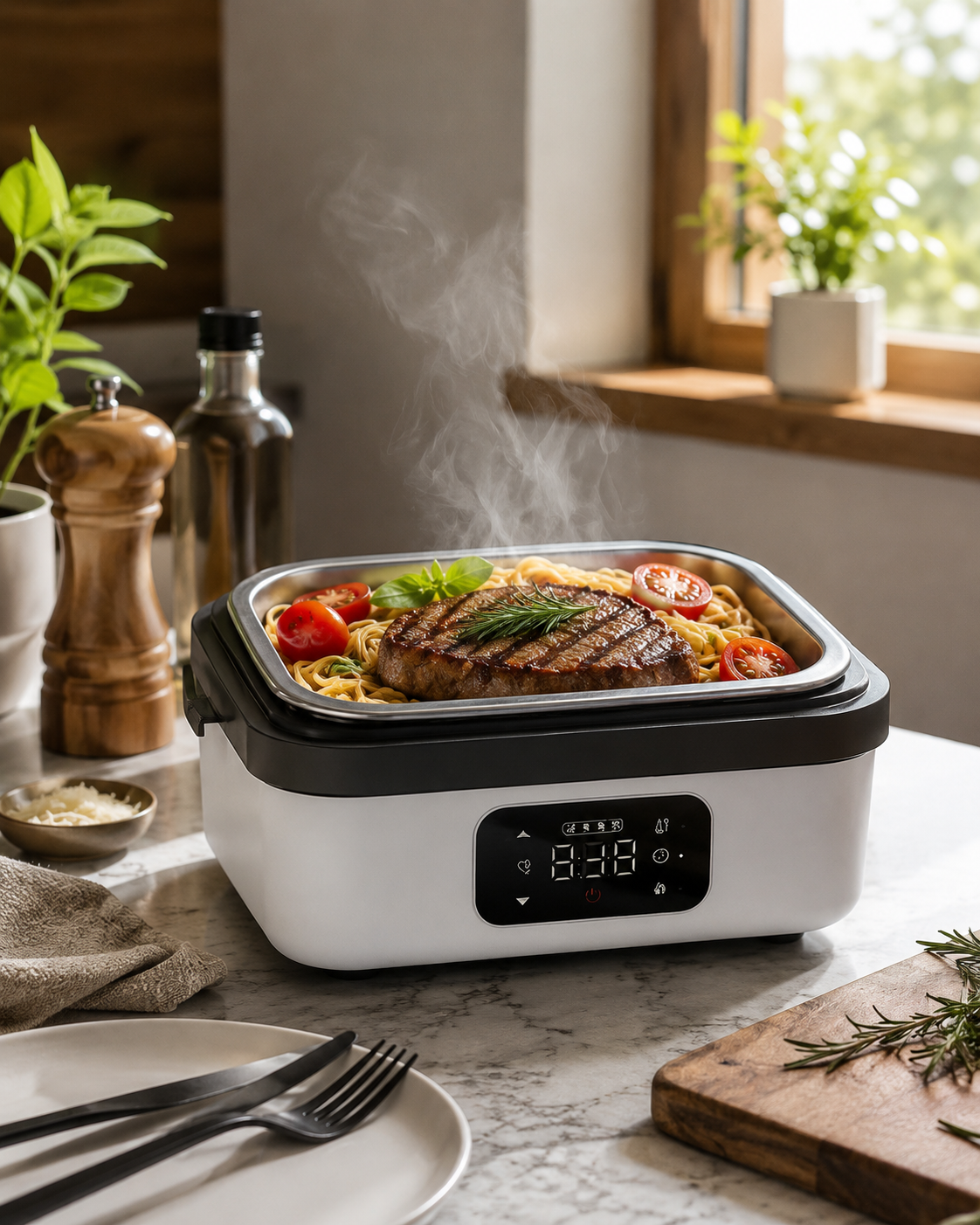 Portable Electric Lunch Box–USB Rechargeable Food Warmer with Stainless Steel Container