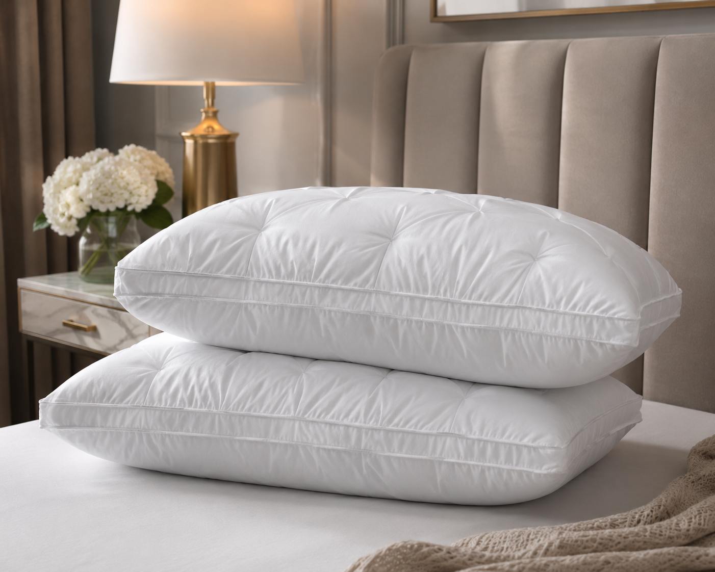 Luxury Goose Down Pillow 95%–Hotel Premium Collection Superior Support Pillow