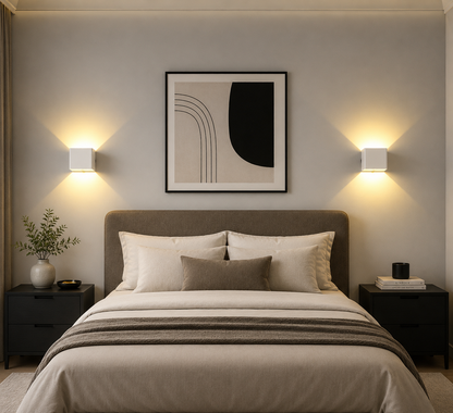 Bedside Wall Lamp-Wireless LED Night Light-Dimmable Modern Bedroom Reading Light with Adjustable Brightness