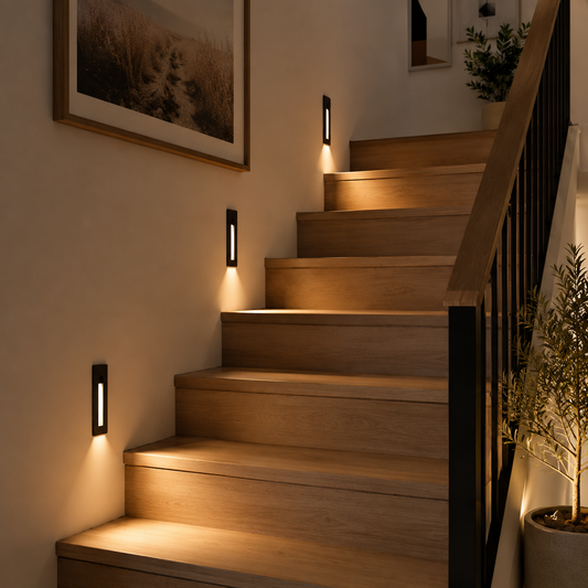 Smart LED Motion Sensor Stair Light–Modern Recessed Wall Light For Hallways & Staircases