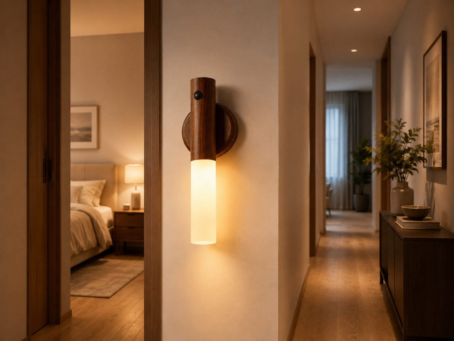 Motion Sensor LED Wall Light – Magnetic USB Rechargeable Night Light