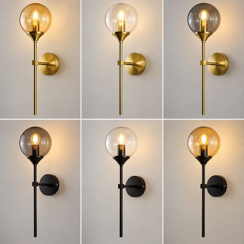 Nordic Glass Wall Light - Modern Balloon LED Bedside & Hallway Wall Lamp
