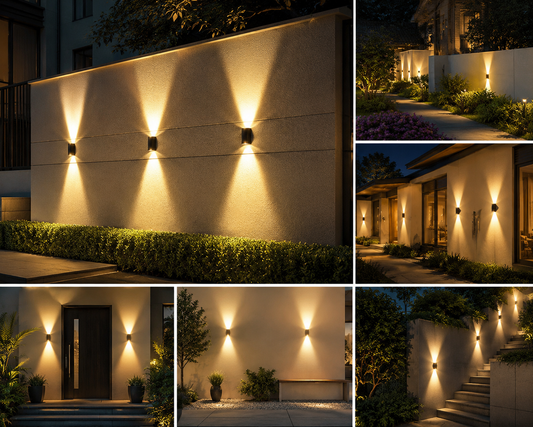Solar Powered Waterproof Outdoor Wall Light–Modern Garden Light for Patio, Courtyard & Pathway