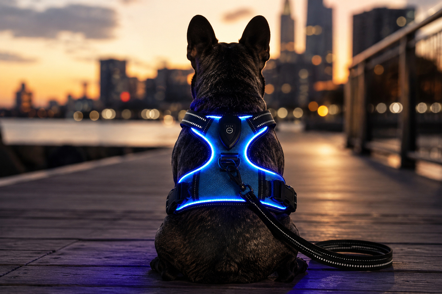 USB Rechargeable LED Dog Harness & Leash Set–Reflective Safety Harness For Night Walks