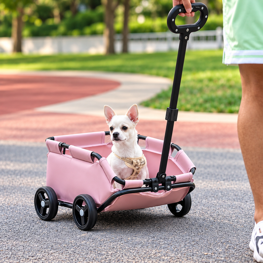 Foldable Pet Stroller - Lightweight Dog & Cat Pram with Breathable Mesh