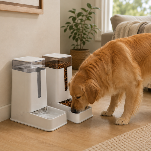 Automatic Pet Feeder & Water Dispenser–3.5L Gravity Food & Water Station For Dogs & Cats
