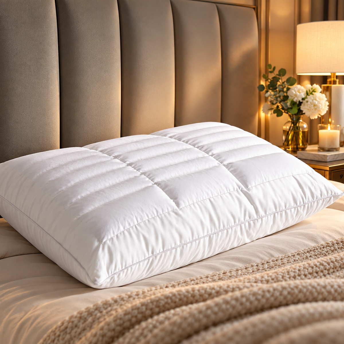 Buckwheat Support Pillow - Double-Sided Cotton Bed Pillow with Natural Buckwheat Filling