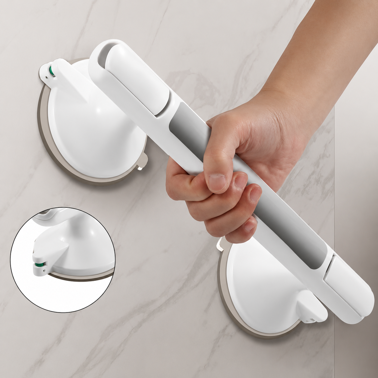 Heavy-Duty Suction Grab Handle – No-Drill Bathroom Safety Handle
