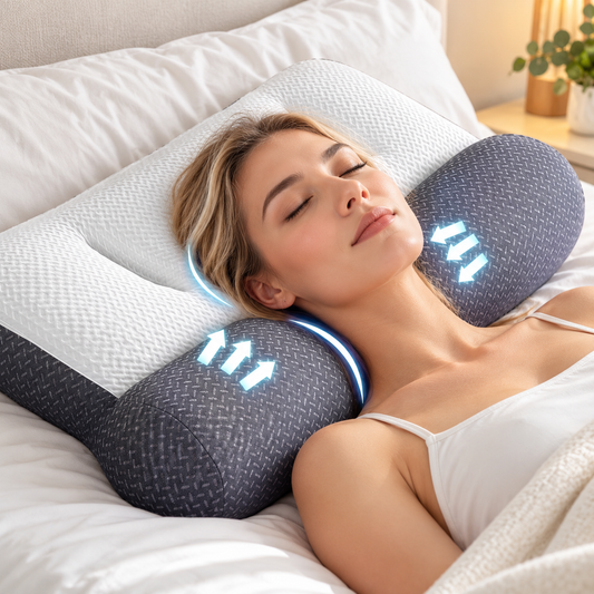 Cervical Support Pillow - Ergonomic Neck Support Sleeping Pillow with Polyester Fibre Filling