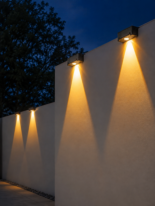 Solar LED Wall Lights Outdoor - IP65 Waterproof Garden Fence Lights